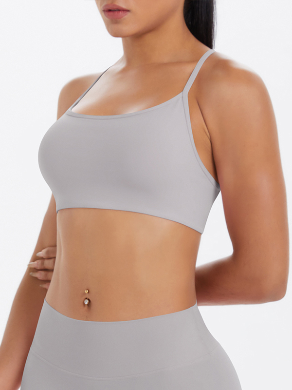 Flexvibe Crisscross Backless Yoga Bra Thin Strap High Elastic Sweat-Wicking