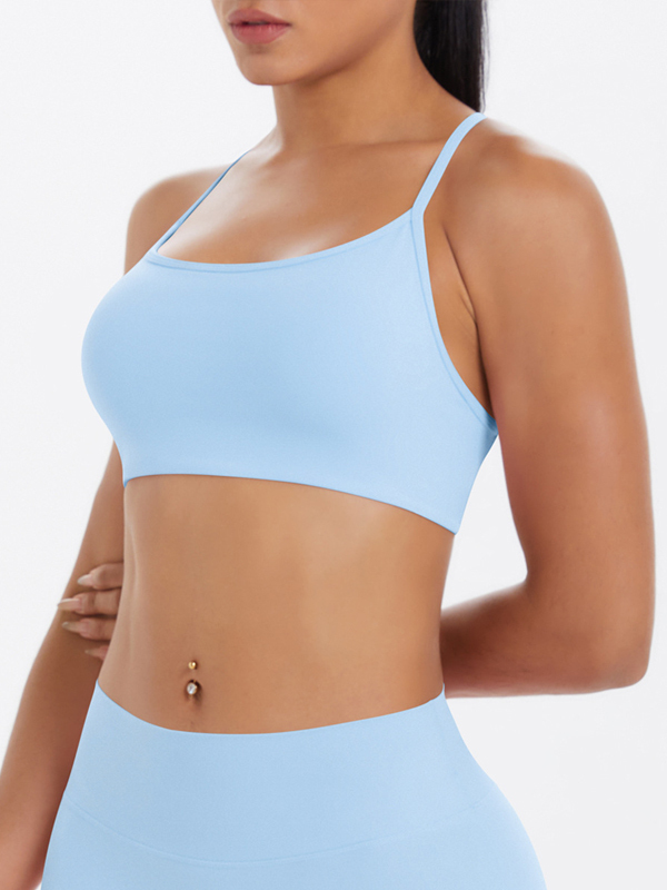 Flexvibe Crisscross Backless Yoga Bra Thin Strap High Elastic Sweat-Wicking