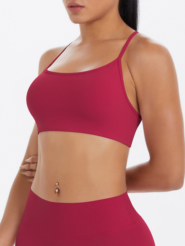Flexvibe Crisscross Backless Yoga Bra Thin Strap High Elastic Sweat-Wicking