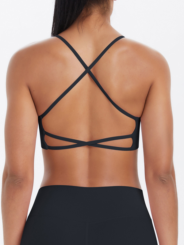 Thin-strap Crisscross Backless Yoga Sports Bra