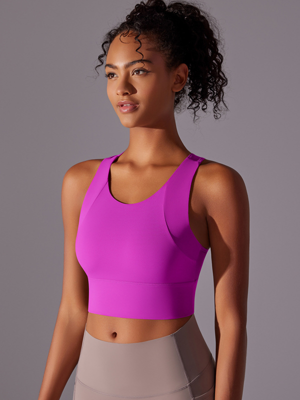 Supportive Fixed-Cup Integrated Sports Bra
