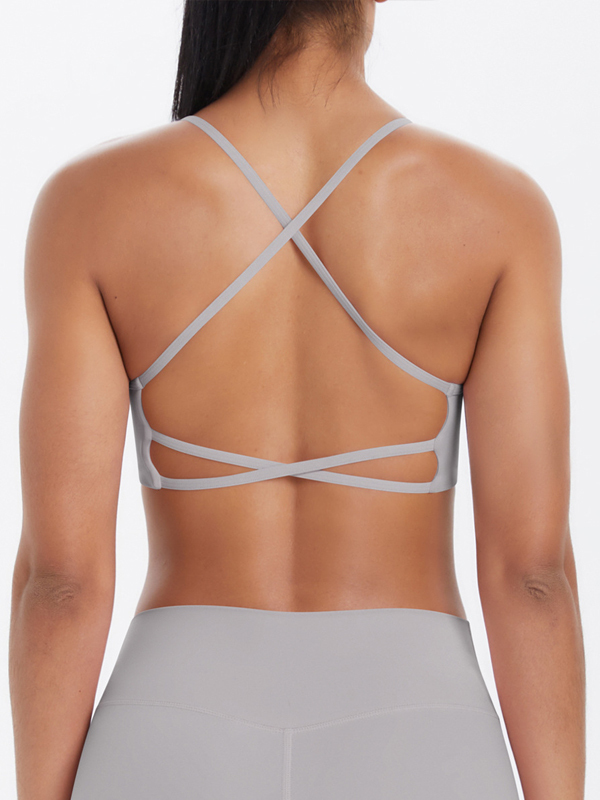 Flexvibe Crisscross Backless Yoga Bra Thin Strap High Elastic Sweat-Wicking