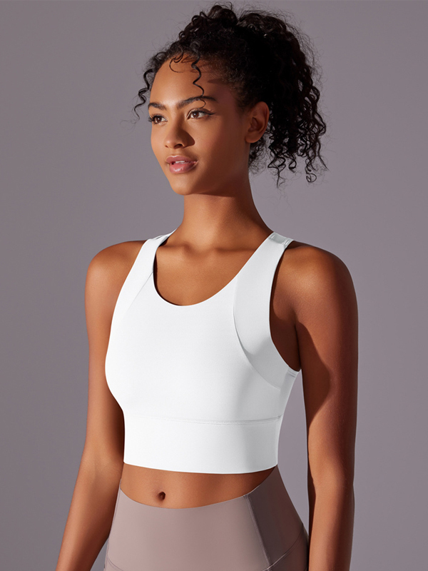 Supportive Fixed-Cup Integrated Sports Bra