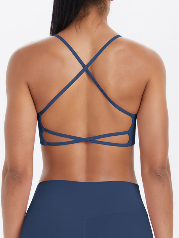 Flexvibe Crisscross Backless Yoga Bra Thin Strap High Elastic Sweat-Wicking