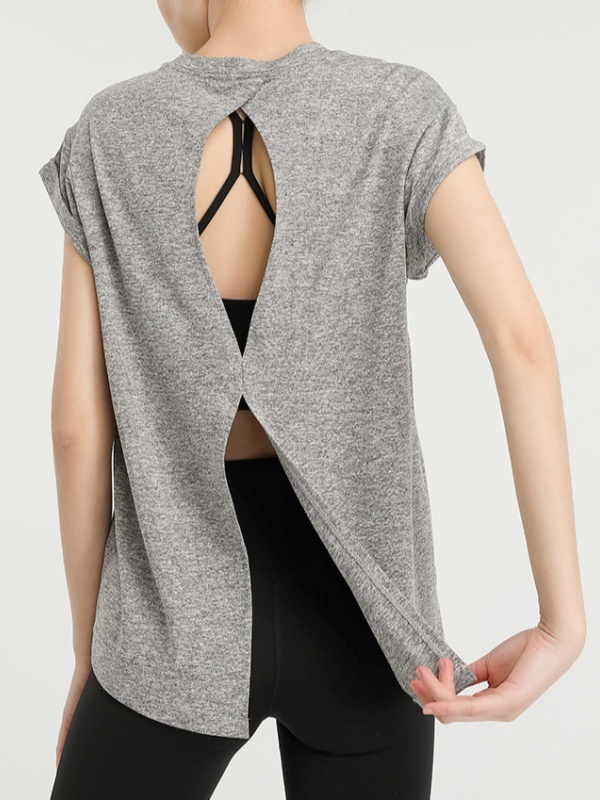 Quick-Drying Sports Cover-Up Yoga Outfit, Lightweight & Comfortable, Short-Sleeve T-Shirt for Running & Fitness