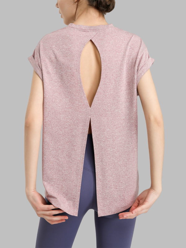 Quick-Drying Sports Cover-Up Yoga Outfit, Lightweight & Comfortable, Short-Sleeve T-Shirt for Running & Fitness