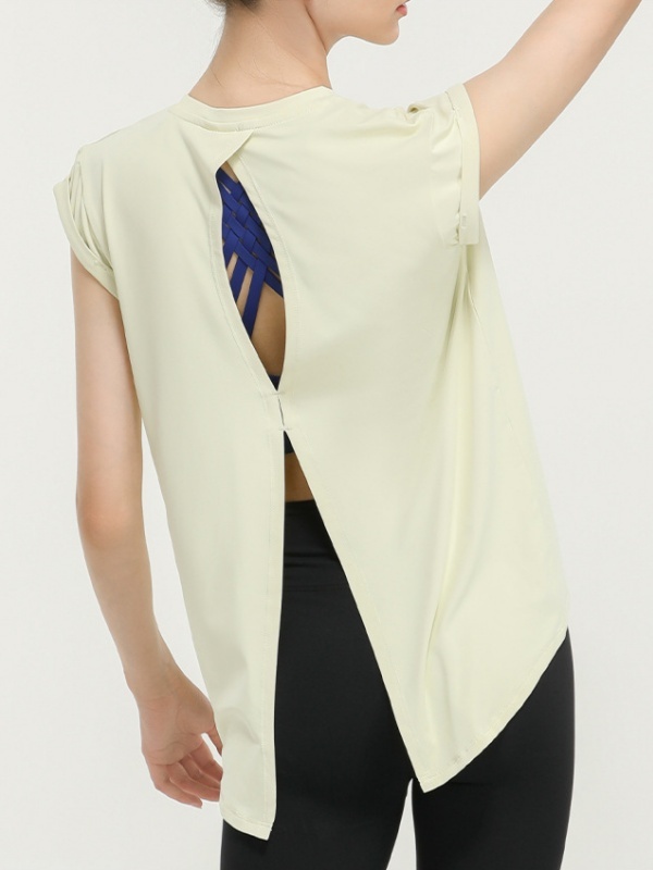 Quick-Drying Sports Cover-Up Yoga Outfit, Lightweight & Comfortable, Short-Sleeve T-Shirt for Running & Fitness