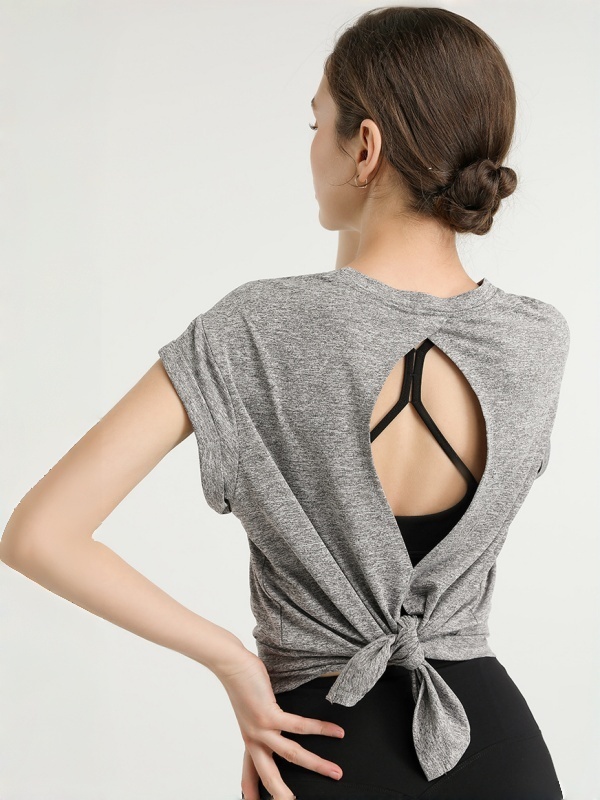 Quick-Drying Sports Cover-Up Yoga Outfit, Lightweight & Comfortable, Short-Sleeve T-Shirt for Running & Fitness