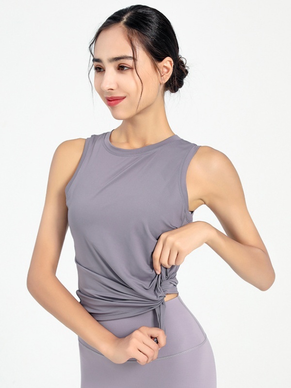 Flexvibe Ruched Waist Tank Top Quick Dry Breathable Sleeveless Gym Wear