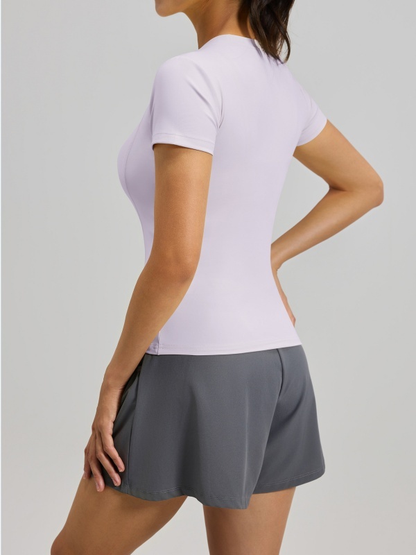 Flexvibe High Elastic Sports Tee Crew Neck Slim Fit Skin-Friendly Figure Flattering