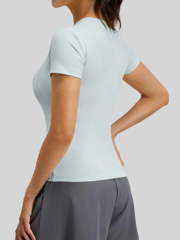 Flexvibe High Elastic Sports Tee Crew Neck Slim Fit Skin-Friendly Figure Flattering