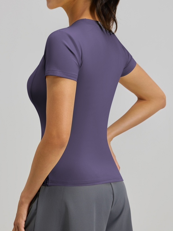 Flexvibe High Elastic Sports Tee Crew Neck Slim Fit Skin-Friendly Figure Flattering