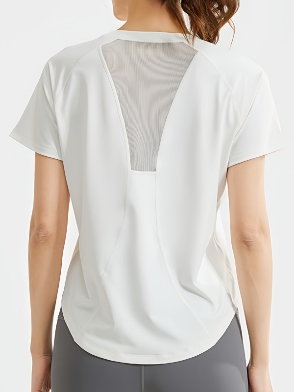 Loose Mesh Breathable Quick-Dry & Skin-Friendly Yoga Short-Sleeve Sports Fitness T-Shirt
