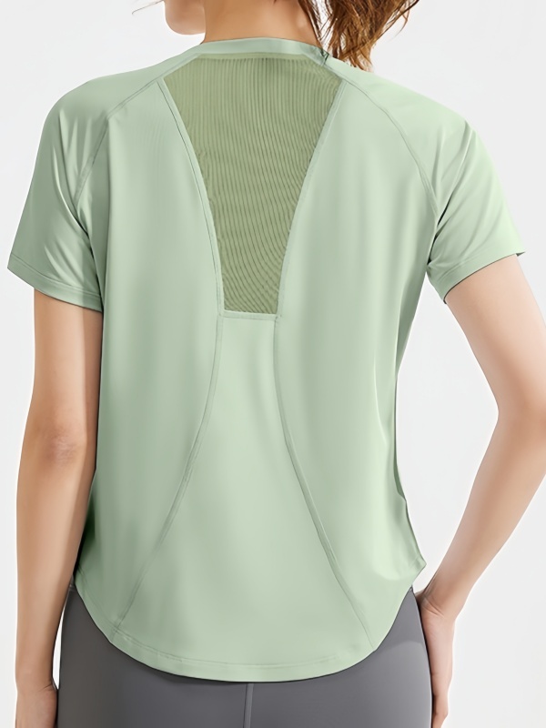 Flexvibe Loose Mesh Yoga Sports Tee Quick Dry Breathable Skin-Friendly