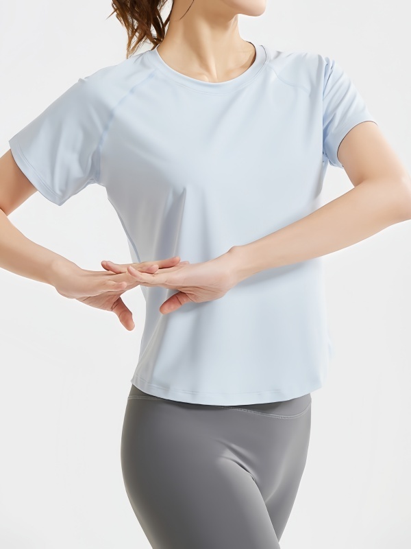 Loose Mesh Breathable Quick-Dry & Skin-Friendly Yoga Short-Sleeve Sports Fitness T-Shirt