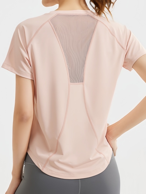 Loose Mesh Breathable Quick-Dry & Skin-Friendly Yoga Short-Sleeve Sports Fitness T-Shirt