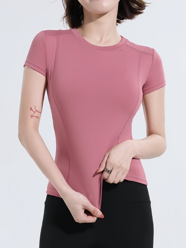 Tight-Fitting Quick-Dry Yoga Short-Sleeve Top