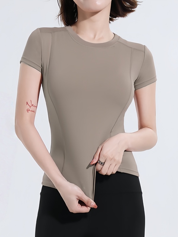 Tight-Fitting Quick-Dry Yoga Short-Sleeve Top