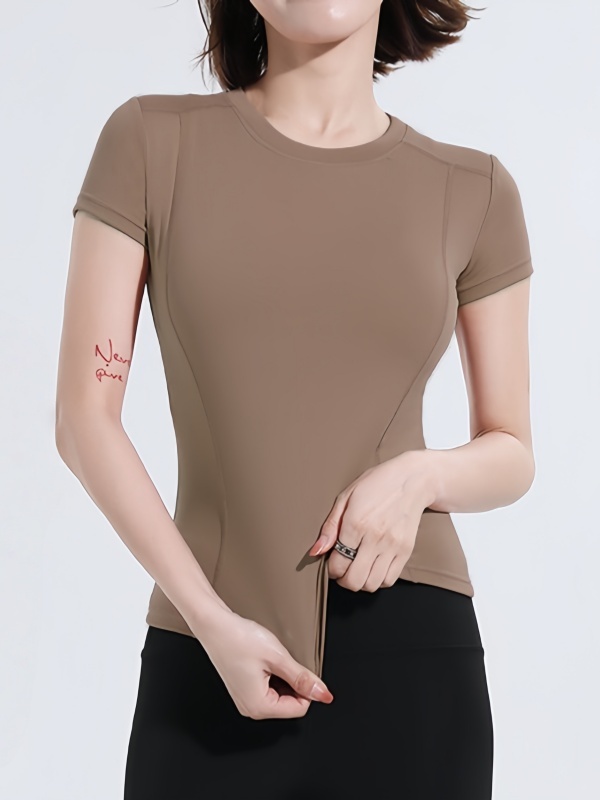Tight-Fitting Quick-Dry Yoga Short-Sleeve Top