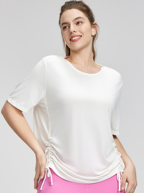 Plus-Size Loose-Fit Yoga Short Sleeve