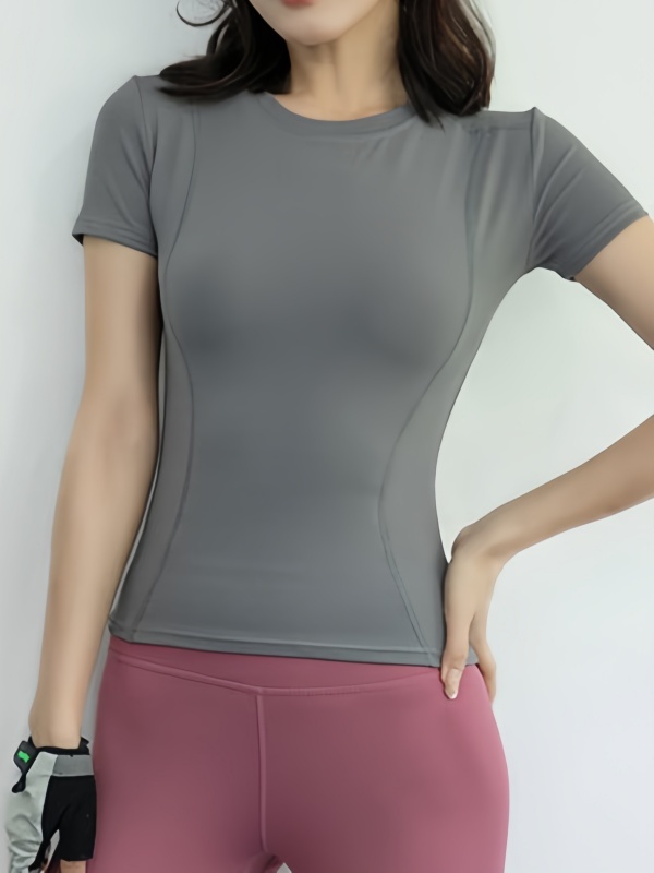 Tight-Fitting Quick-Dry Yoga Short-Sleeve Top