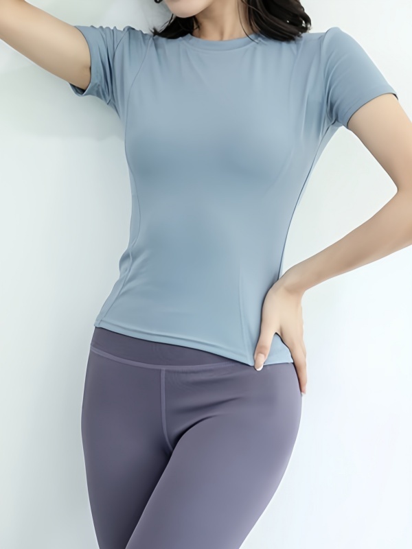 Tight-Fitting Quick-Dry Yoga Short-Sleeve Top