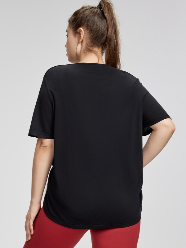 Plus-Size Loose-Fit Yoga Short Sleeve