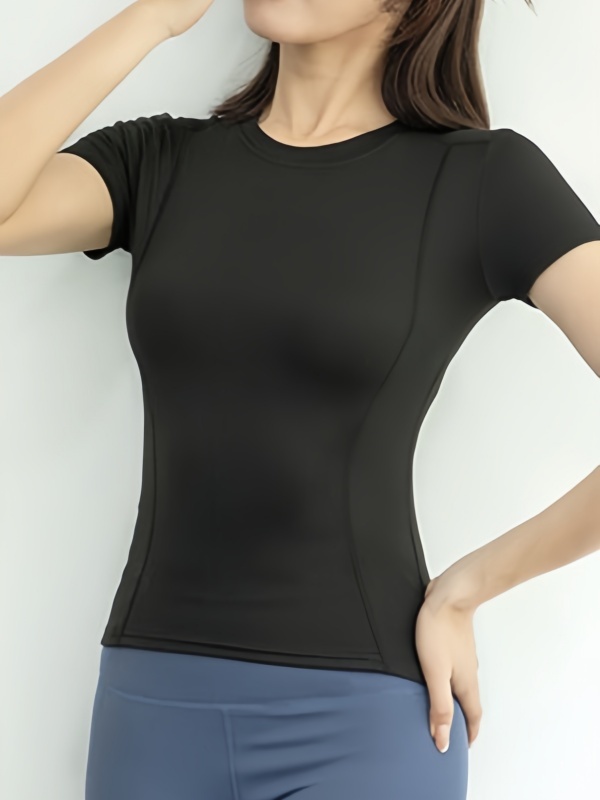 Tight-Fitting Quick-Dry Yoga Short-Sleeve Top