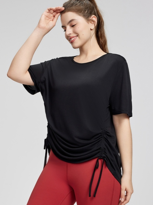 Plus-Size Loose-Fit Yoga Short Sleeve