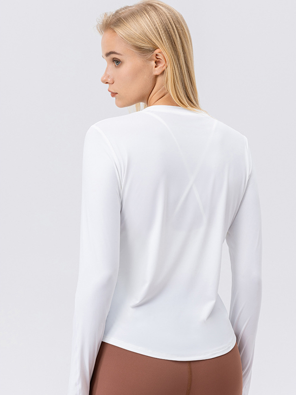 Versatile Minimalist High-Elastic Moisture-Wicking Quick-Dry Crew Neck Loose & Breathable Sports Running Yoga Fitness Long-Sleeve Top