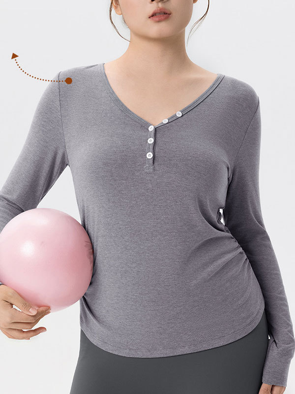 Plus Size Long-Sleeve Yoga Wear