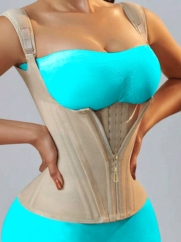 Zippered Double-Layer Steel-Boned Shapewear Tank Top