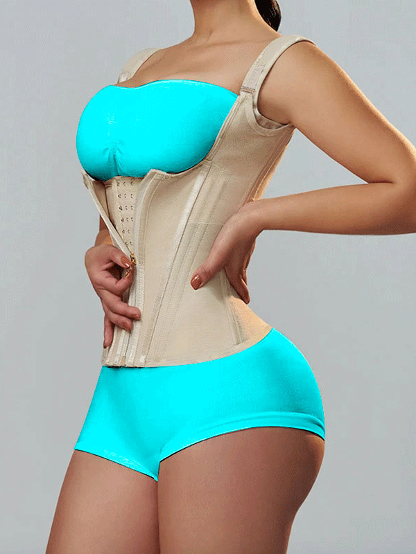 Zippered Double-Layer Steel-Boned Shapewear Tank Top