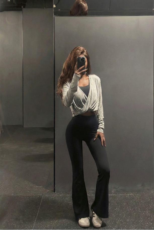 Flexvibe Flattering High Waisted Slightly Flared Yoga Pants - Butt Lifting Barely There for Gym
