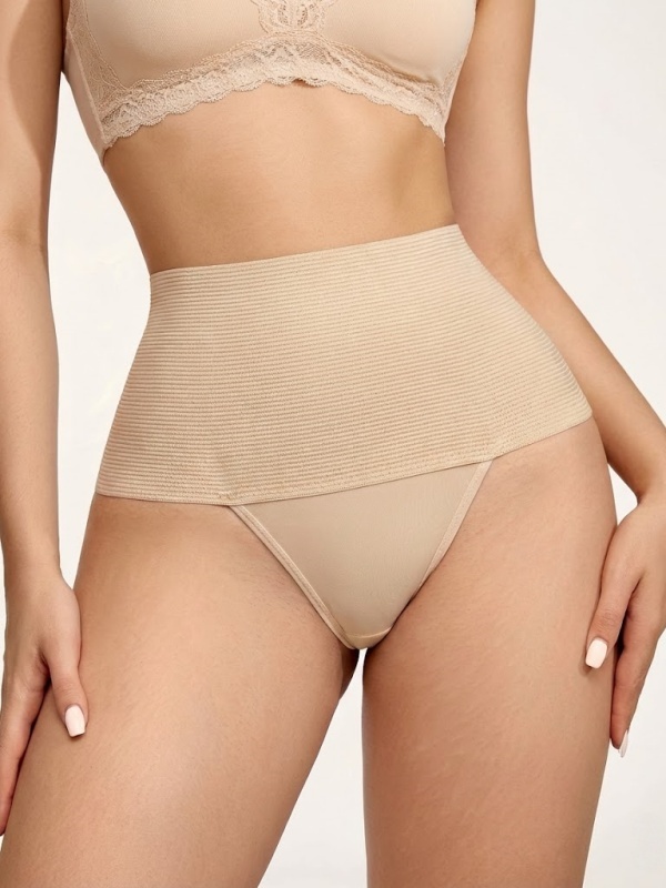 High-waisted tummy control shaping thong