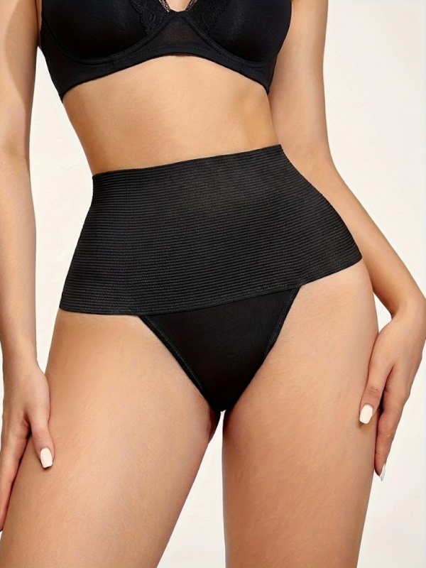 High-waisted tummy control shaping thong