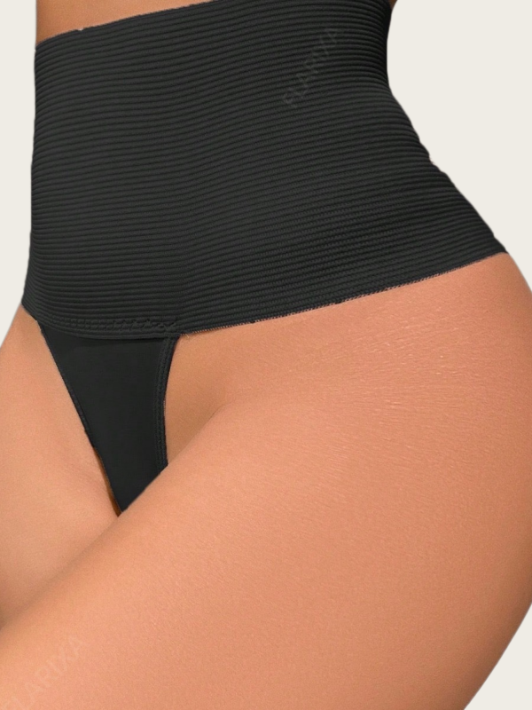High-waisted tummy control shaping thong