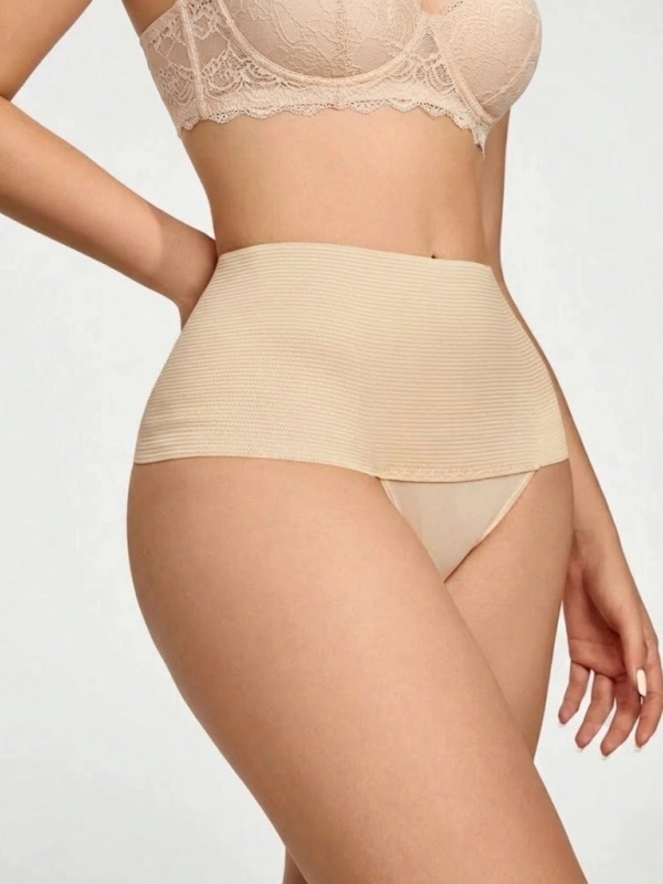 High-waisted tummy control shaping thong