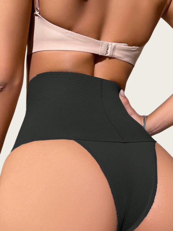 High-waisted tummy control shaping thong