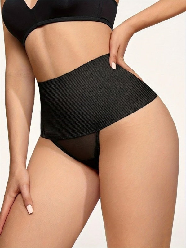 High-waisted tummy control shaping thong