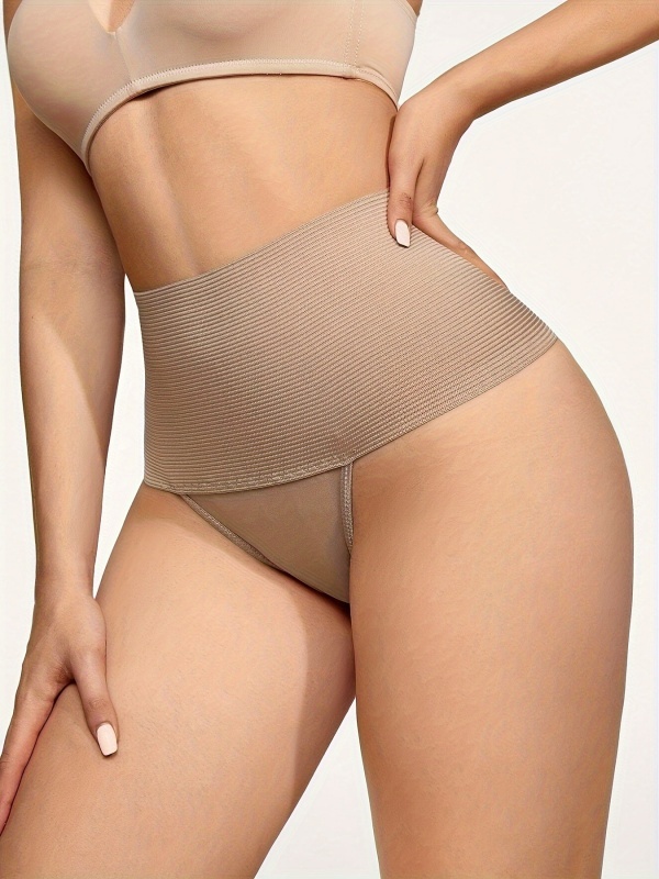 High-waisted tummy control shaping thong