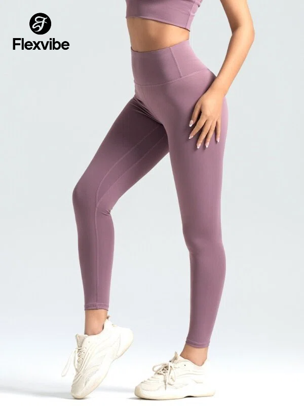 Flexvibe Buttery Soft High Waisted Yoga Leggings - Abdomen Smoothing Tummy Control & Moisture Wicking