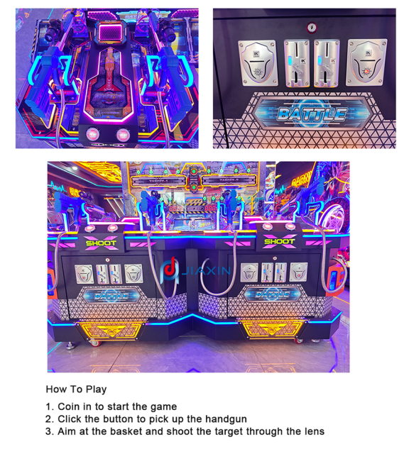 Arcade Video Game Machine Simulator Coin-Operated Shooting Entertainment with Bill Acceptor for 4 Players