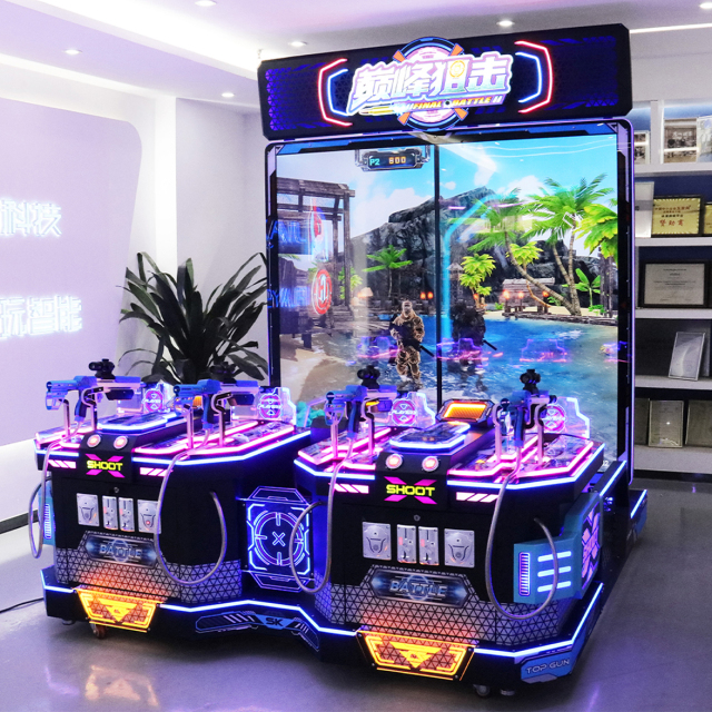 Coin Operated 4 Players Electronic Game Machine Shooting Arcade Machine 75 Inches HD Video Shooting Game with Prize Card System