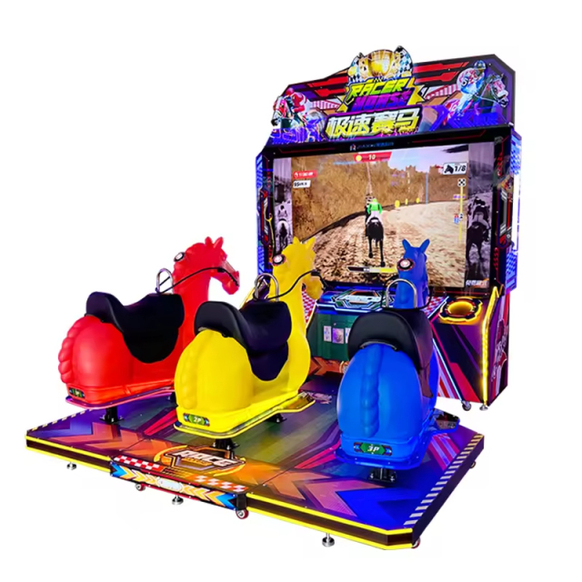 3 Players Speed Horse Game Machine Arcade Horse Racing Game Machine Coin-Operated Entertainment for Kids Game Centers Amusement Parks