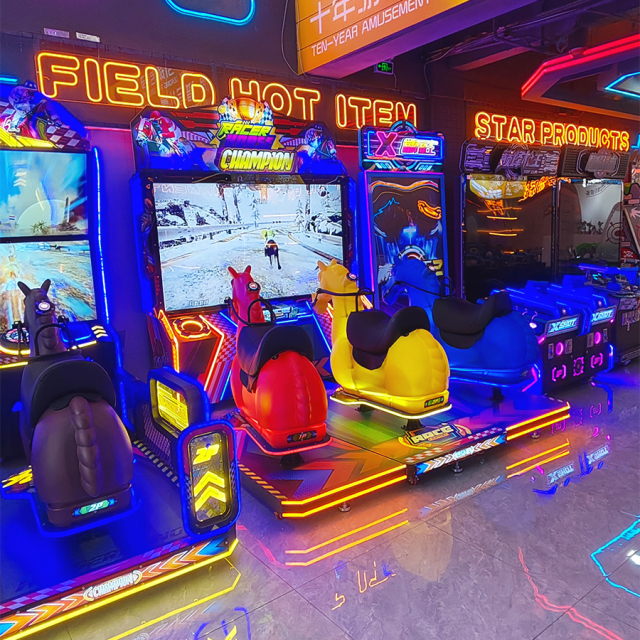 3 Players Speed Horse Game Machine Arcade Horse Racing Game Machine Coin-Operated Entertainment for Kids Game Centers Amusement Parks