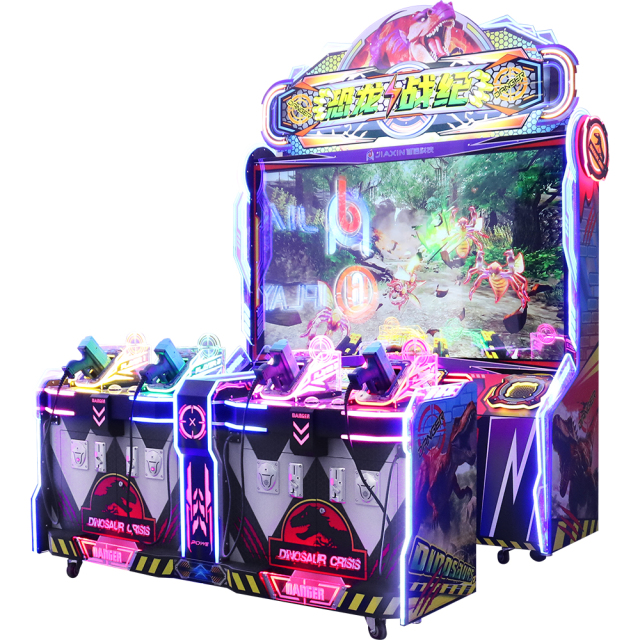 Indoor 4-Player Shooting Game Console VR Dinosaur War Battle Simulator Coin-Operated Shooting Arcade Game Machine Amusement Machine for 4 Players