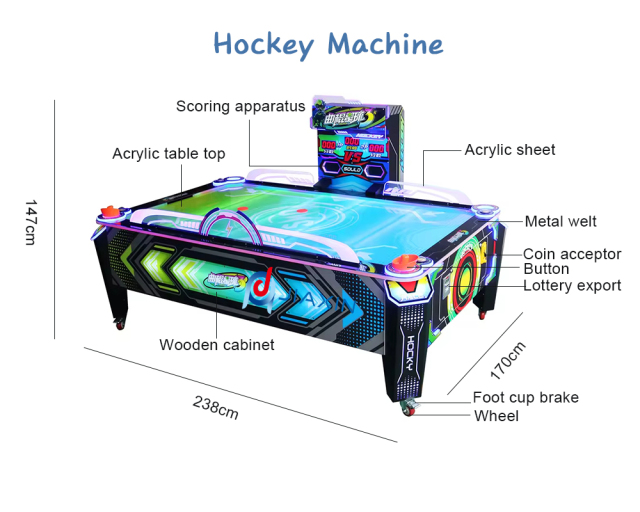 Two-person Coin Operated Air Hockey Table Game Air Hockey Game Machine Indoor Amusement for Children and Adults
