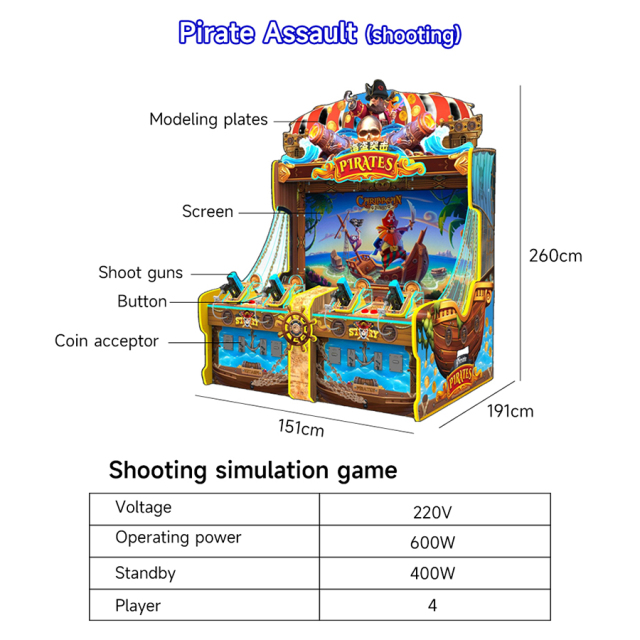 Multiplayer Gun Shooting Arcade Game Machine Coin Operated Shooting Game Machine for Sale for Entertainment Center