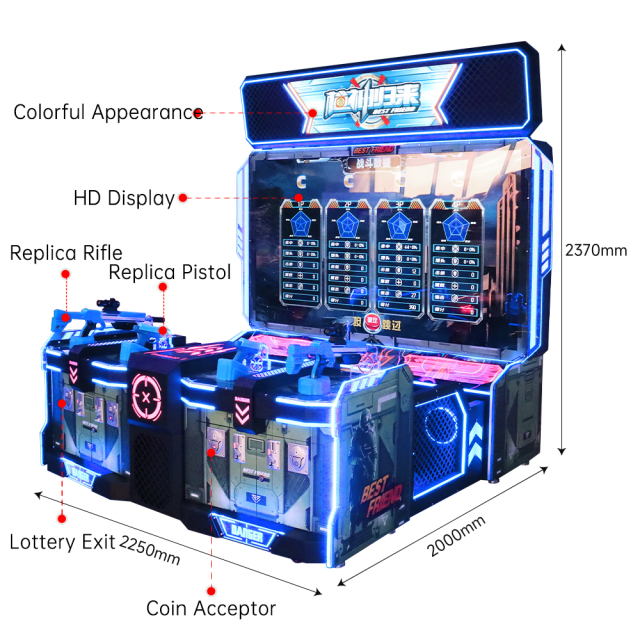 Factory Price Indoor Entertainment Coin Operated 4 Players Arcade Video Shooting Gun Arcade Game Machine for Game Center